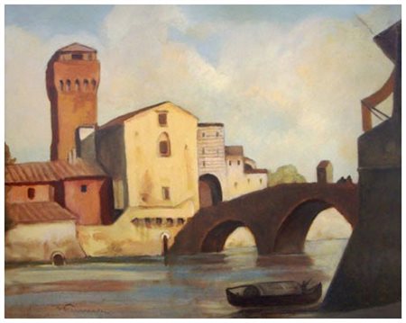 FERRUCCIO PIZZANELLI Pisa 1879 – Pisa 1950 Senza titolo Olio su cartone 44 x...