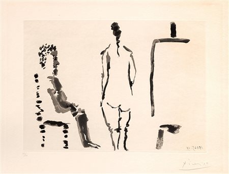 PABLO PICASSO (1881 - 1973) Dans l'atelier 1965 Acquatinta, es. 47/50 27 x...
