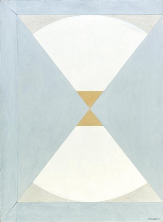 GALLIANO MAZZON (1896 - 1978) Clessidra in grigio 1967 Olio su tela 100 x 72...