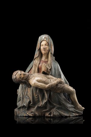 Scultore veneto fine secolo XV - inizio secolo XVI "Pietà" scultura lignea in...
