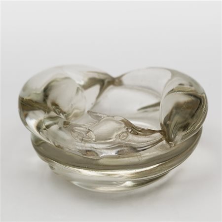 ARCHIMEDE SEGUSO Una coppa in cristallo con volpe, 1950. Firma incisa...