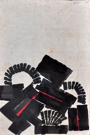 Y. FUKE, Senza titolo, Tecnica mista su carta, cm. 87×58, Firma in alto a destra