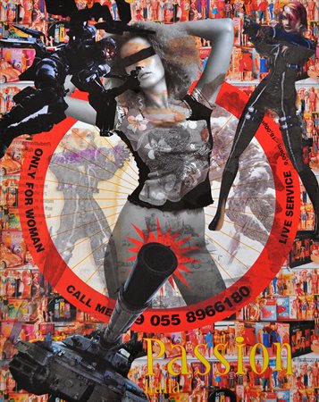 ROBERTO MALQUORI, Passion for woman, 2011, Decollage e collage su cartone,...