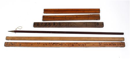 Lotto composto da sei misure in legno-ENSix wooden rulers