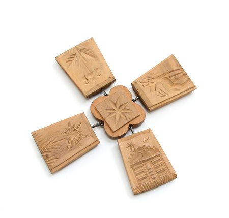 Stampo da pane a cinque pezzi in legno-ENA wooden bread stamp