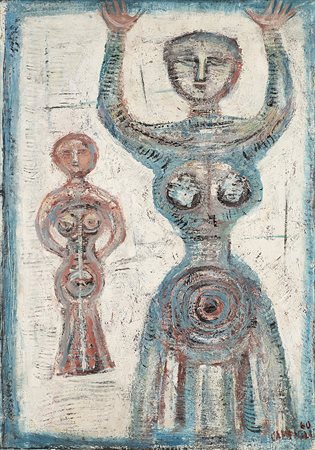 Massimo Campigli (Berlino 1895 - St. Tropez 1971)"Figura in blu - Figure in...