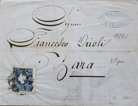 Lombardo Veneto 1859- num. 32 su busta Prezzo di catalogo : 450 €