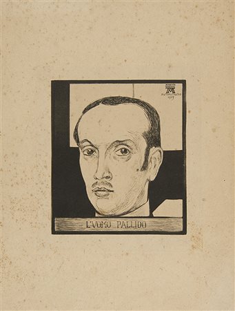 Alberto Martini (Oderzo 1876 - Milano 1954) "Uomo pallido - autoritratto...
