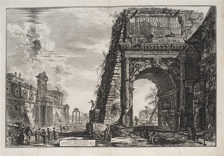 Giovanni Battista Piranesi (Mestre 1720 - Roma 1778)Veduta dell'arco di...