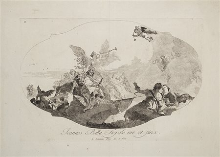 Giandomenico Tiepolo (Zianigo 1727 - Venezia 1804)Il Genio del Valore con...
