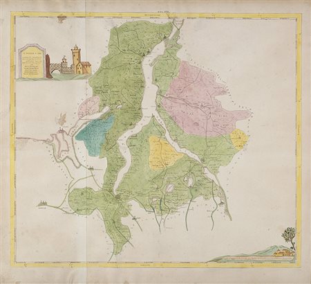 Carta geografica ad acquerello del secolo XVIII raffigurante "La provincia di...