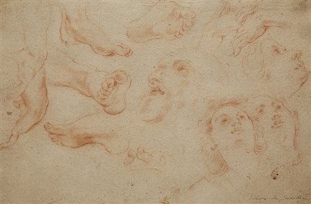 Scuola di Giovanni Battista Gaulli (Genova 1639 - Roma 1709)Studi di teste,...