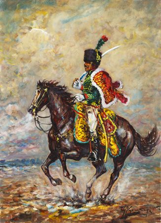 GIOVAN FRANCESCO GONZAGA (1921-2007)Cacciatore della guardia a cavallo,...