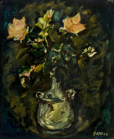 PIERO GAULI (1916-2012)Rose nel vaso, 1967Olio su telacm 60x50Firma al...