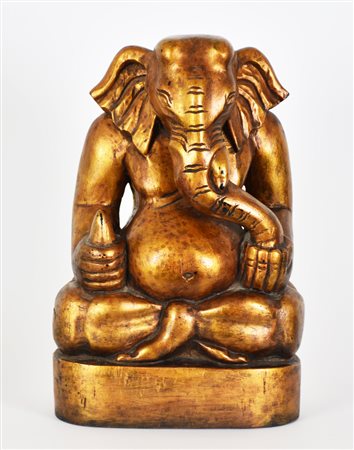 Ganesh scultura in legno, cm 26x11x16