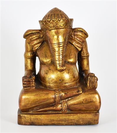 Ganesh scultura in legno, cm 22x11x16