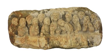 Ultima Cena antica scultura in pietra, cm 17x36x5 The Last Supper anantique...