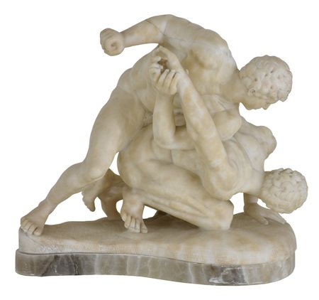 Anonimo secolo XIX Scultura in marmo bianco “I Due Lottatori” da Canova...