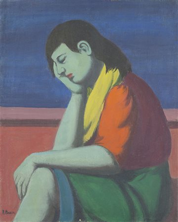 Pompeo Borra (Mailand/Milano 1898 – 1973) Profuga, 1945;Olio su tela, 50 x 50...