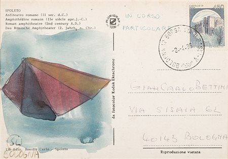 Sol LeWitt (Hartford 1928 - New York 2007)"Postcard" 1986acquerello e tecnica...