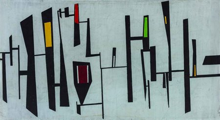 GIANNI DOVA (1925 - 1991) Composizione geometrica 1950 Tempera su tavola 38 x...