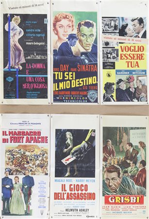 IL MASSACRO DI FORT APACHE (1948) + ALTRI Lotto unico di n. 6 locandine, cm...