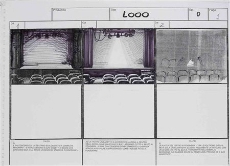 ALESSANDRO BELLI Looo storyboard 2004 Tecnica mista su carta 29,5 x 42 cm...