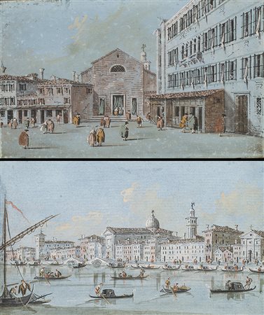 Giacomo Guardi (Venezia 1764 - 1835)Veduta di Venezia, chiesa dei Gesuati e...