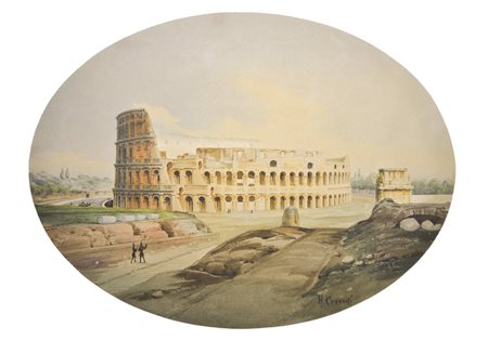 Hermann Corrodi (Frascati 1854 – Rom/Roma 1905), Il Colosseo a...