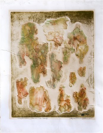 Prudenziato Angelo tecnica mista su carta 40x50 Faraona 1966