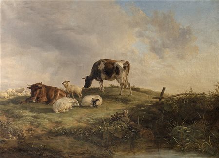 Thomas Sidney Cooper (Canterbury 1803 - Harbledown 1902)"Cattle in the...
