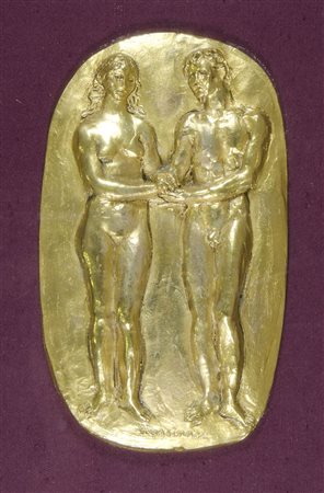 Francesco Messina 1900-1995 "Due figure" cm. 33x20 - bassorilievo in bronzo...