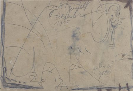 Luca Pignatelli 1935 "Composizione" cm. 25x35 - matita su carta Firmato alto...