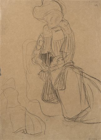 Gustav Klimt (Baumgarten 1862 - Vienna 1918)"Studio per 'Ritratto di Marie...