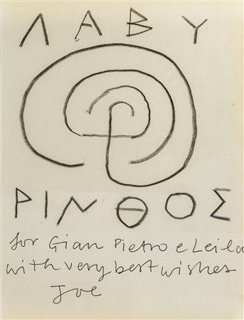 JOE TILSON (1928) Labirinto Pastello su carta 31 x 23 cm Dedicato e firmato...