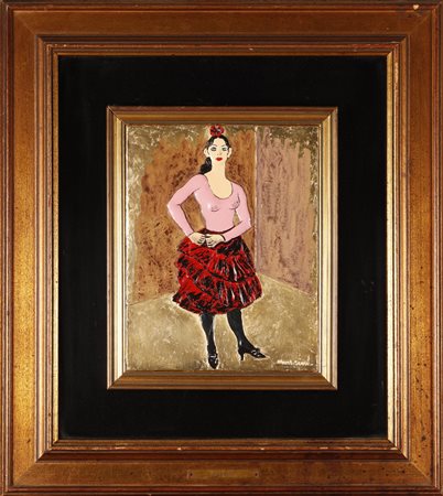 MESSINA FRANCESCO (1900 - 1995) Ballerina. bassorilievo su lastra d'argento....
