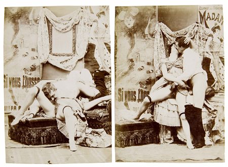 ANONIMO Lotto di 15 foto di scene erotiche 1880 /1900 circa stampa...