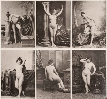 ANONIMO Lotto di 18 foto di scene erotiche 1880/1900 circa calotipo vintage...
