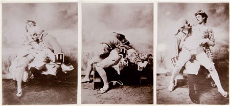 ANONIMO Lotto di 18 foto di scene erotiche 1880/1900 circa stampa all...