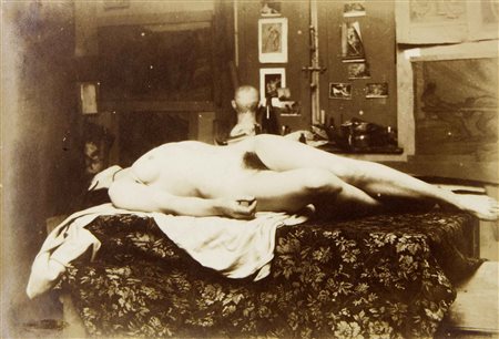ANONIMO Lotto di 14 foto di scene erotiche 1880 /1900 circa stampa all...