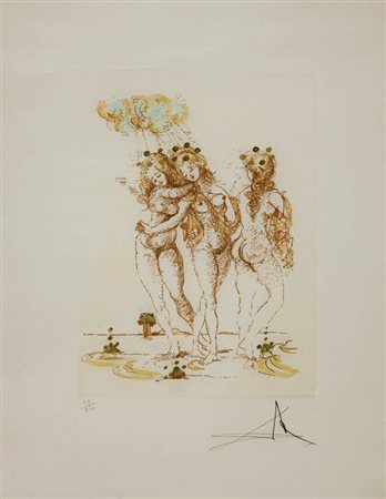 Salvador Dalì - Senza titolo - acquaforte,es. 31/250 cm. 26x18 - l’inciso -...