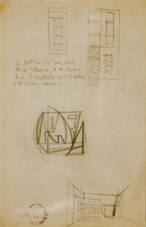 Atanasio Soldati - Settimo giorno,2 luglio 1952 - 1940 disegno a matita su...
