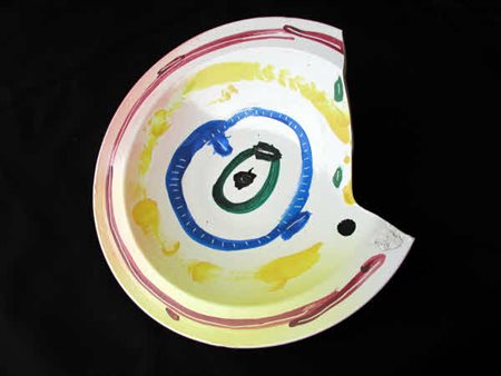 Kenneth Noland - PICASSO! - 1994 piatto in ceramica in parte smaltato e in...