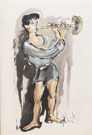 GIOVANNI STRADONE, La suonatrice di tromba, 1951
