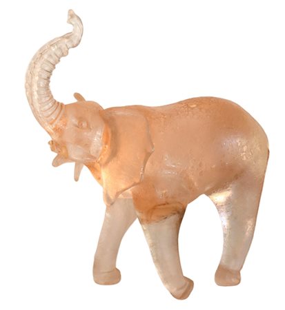 Barovier e Toso (attribuito a) - Elefante in vetro Murano nei toni dell’ambra trasparente