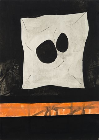 Antonio Recalcati (Bresso 1938) “Impronte” 1959 tempera su carta, cm 52x37....