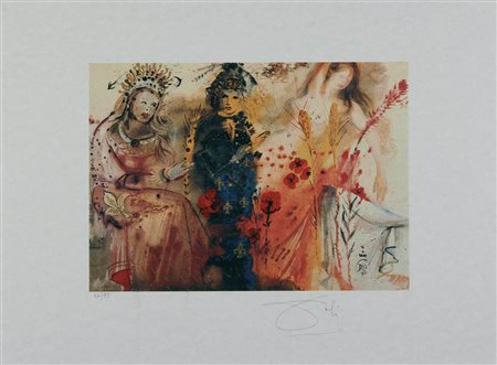 Dalì Salvador Las cuatro Estaciones litografia ad 8 colori, cm. 49,8x67,5...