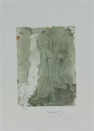 Dalì Salvador Senza titolo litografia su carta, cm. 45x32, es. E.A. firmata...