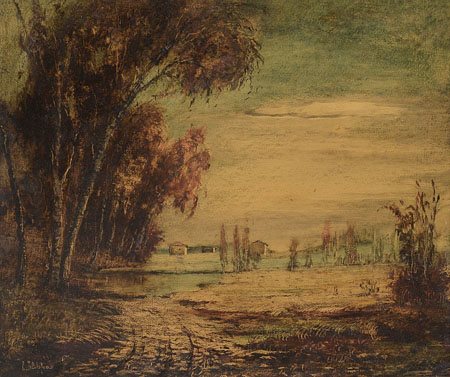 FILIPPA CORRADO Agliano (At) 1893 - Torino 1972Poesia del tramonto, periferia...