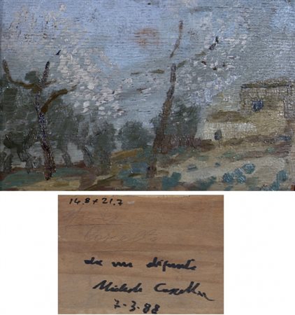 CASCELLA MICHELE (Ortona 1892 - Milano 1989) "Primavera con casa" 1910-1912...